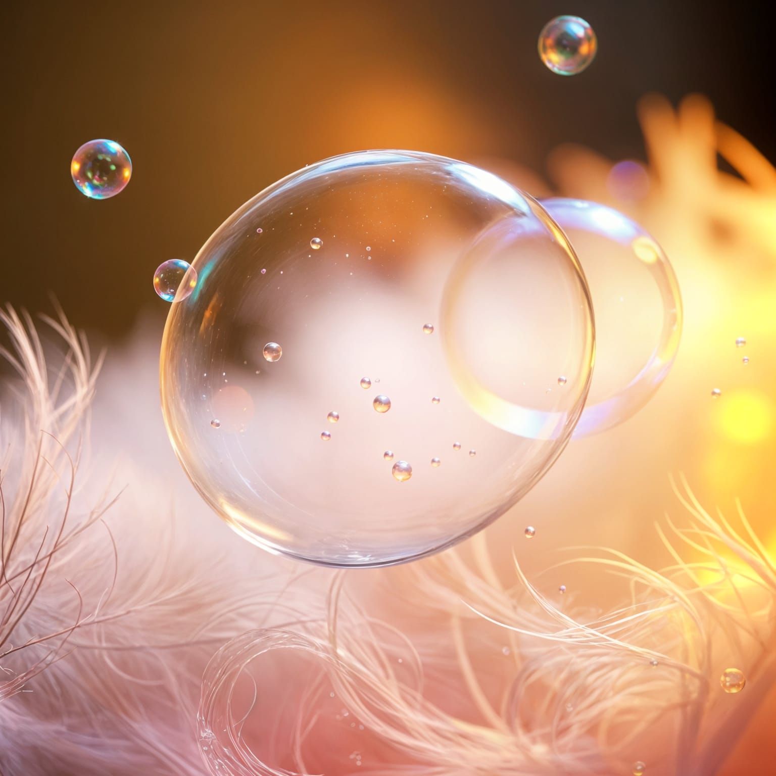 Floating Glass Spheres in Mid Air