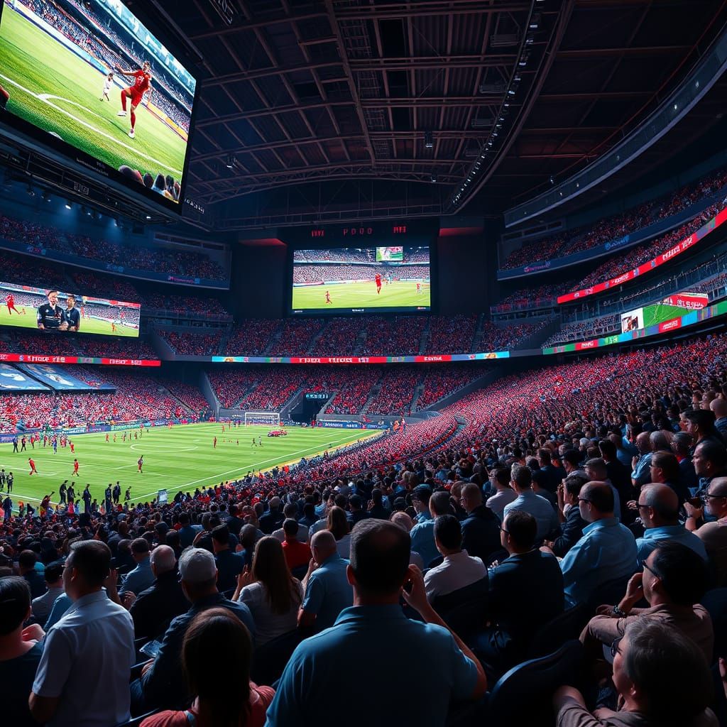 Thrilling Sports Stadium Scene in Photorealistic Style