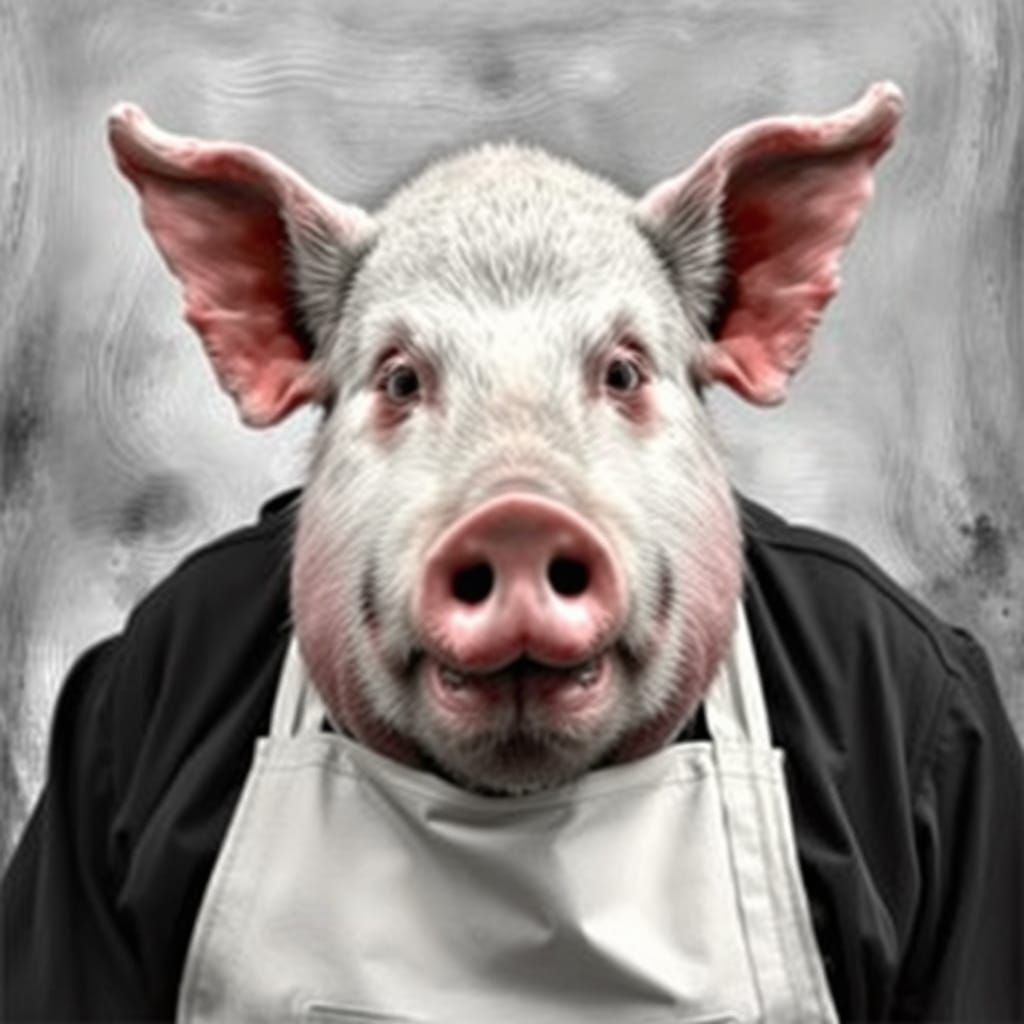 Crude Caricature of Public Figure as Pig