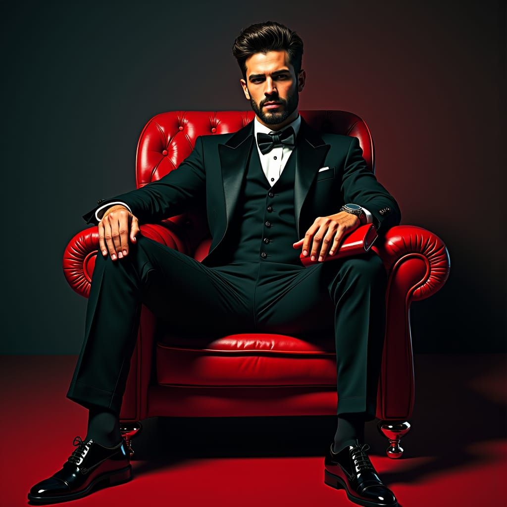 Elegant Portrait in Luxury Fashion, Hyper-Realistic Style