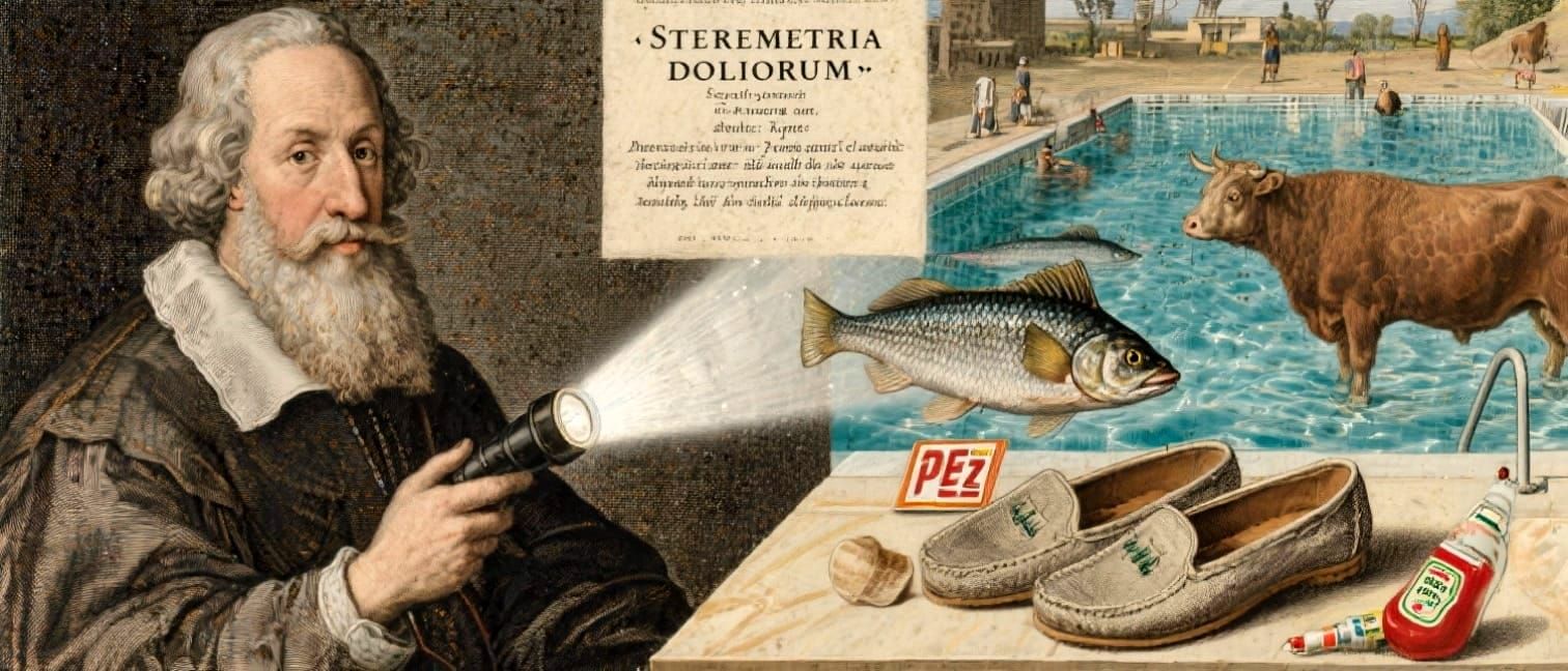 Surreal Dadaist Scene of Absurd Rules and Fish