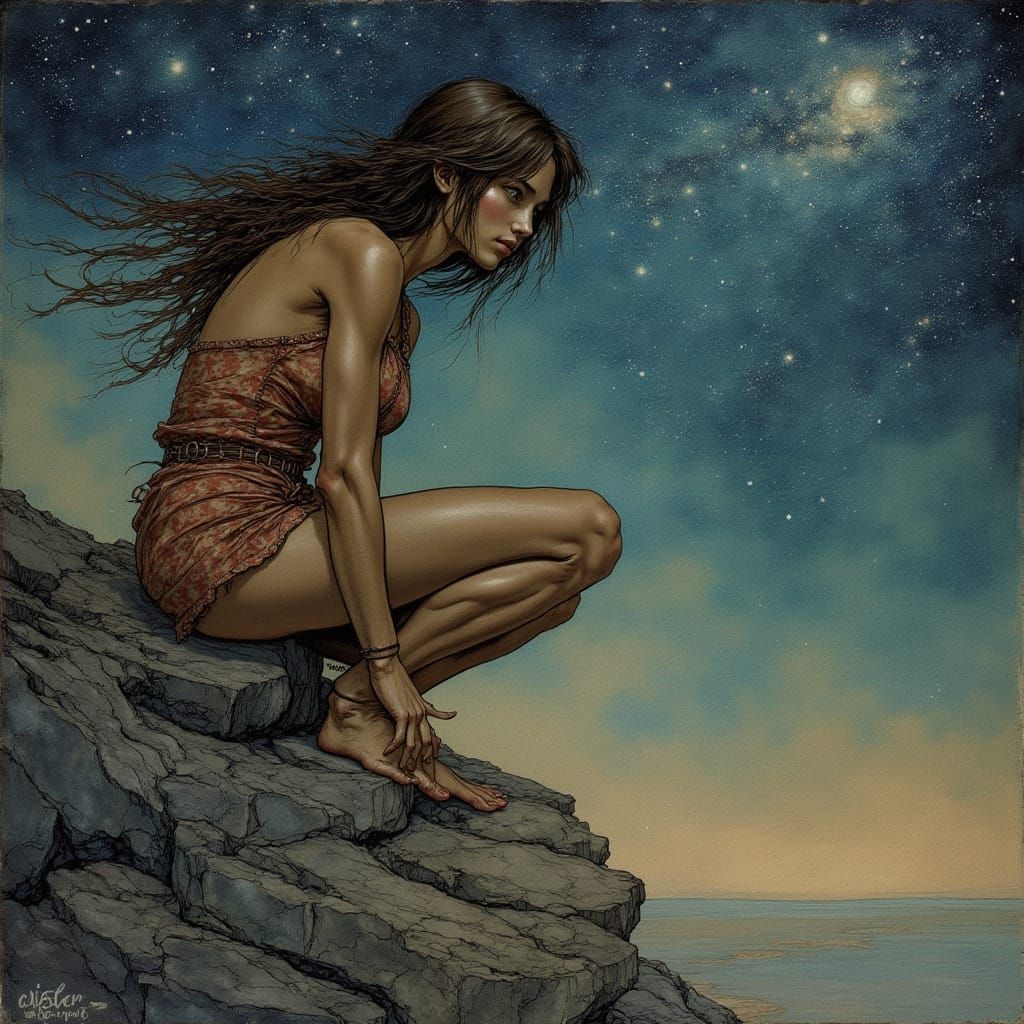 Ethereal Psytrance Portrait in Digital Oil