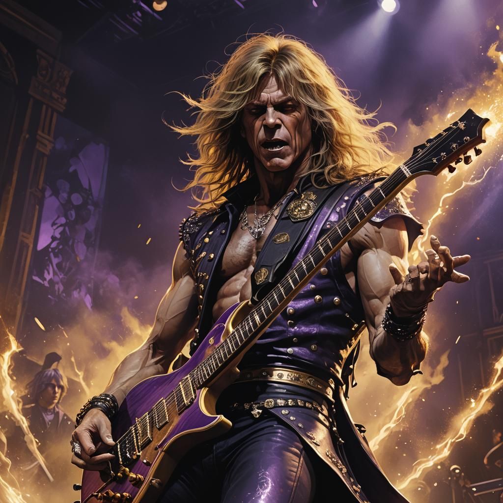 Fantasy Guitarist on Stage: Hyperdetailed Concept Art