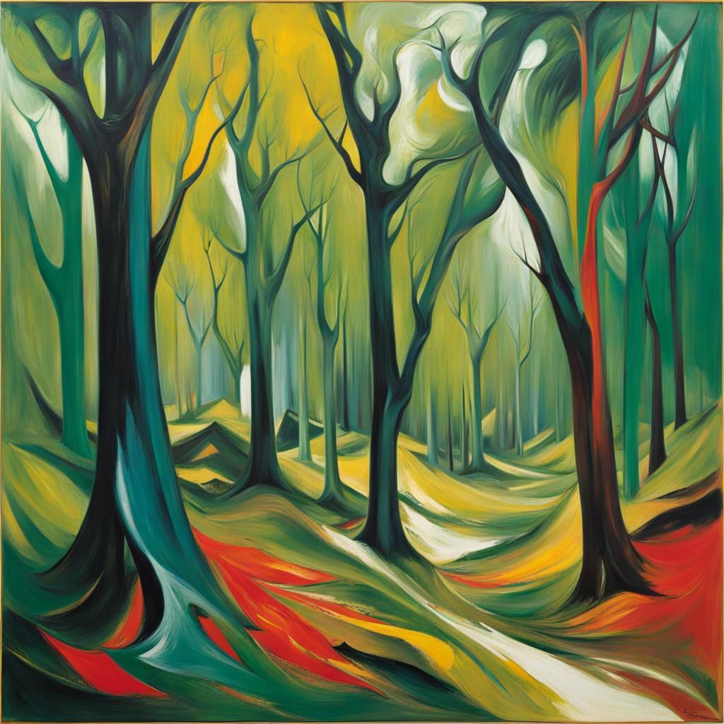 Eldritch Forest in Abstract Expressionism