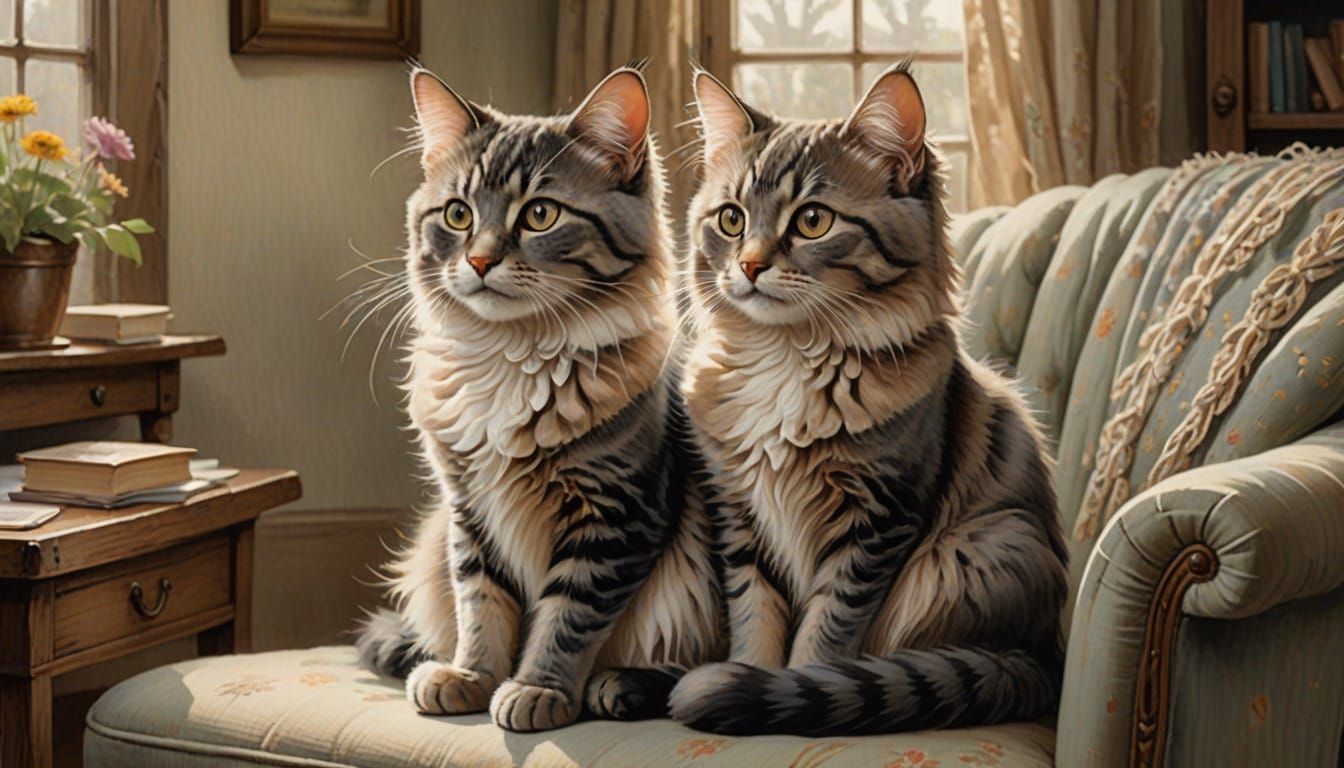 Gentle Cat Seeks Comfort in its Owner's Presence, Romantic W...