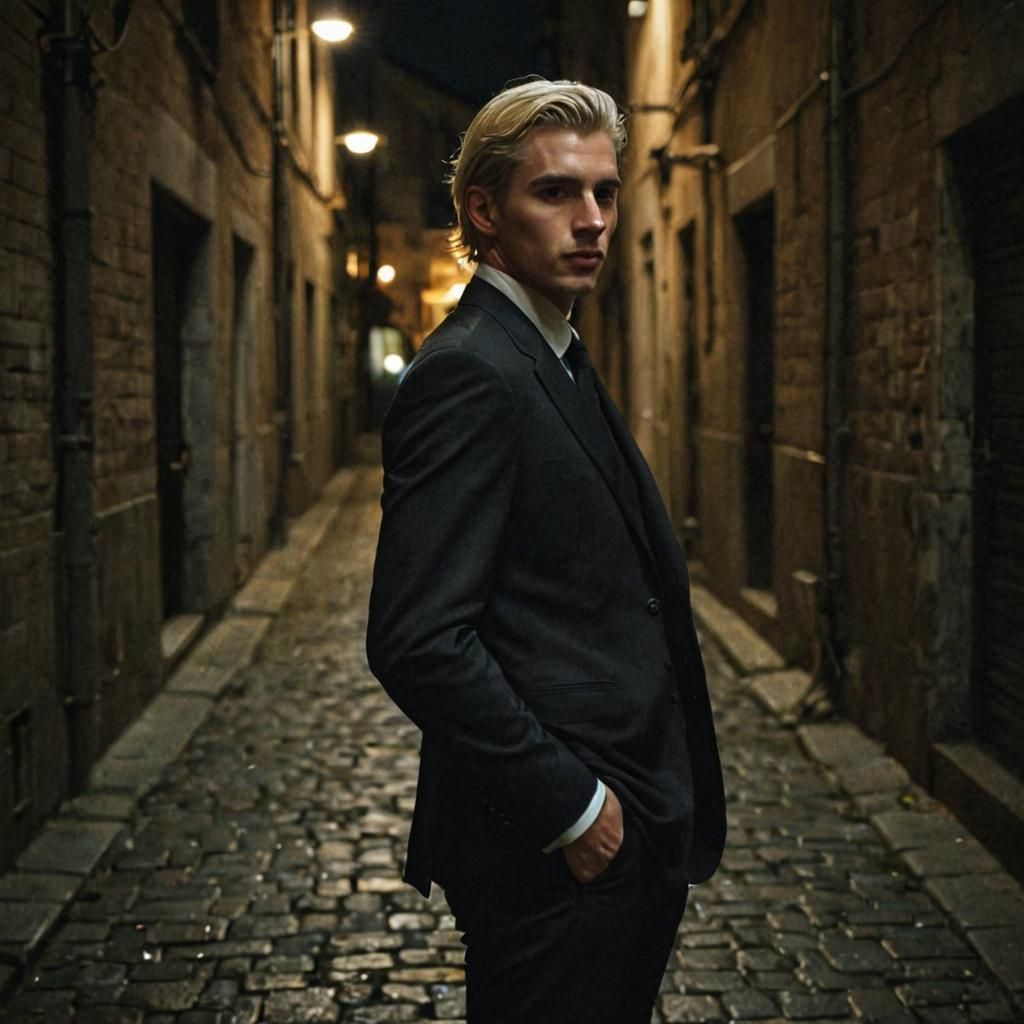 Italian Neorealist Film Still: Man in Alleyway