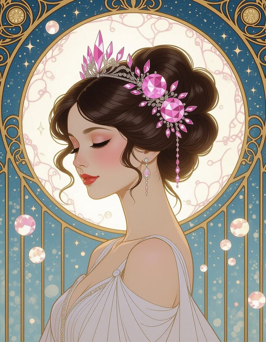 Crystal Disco Ball Updo: Winter Princess Hair in Art Nouveau...