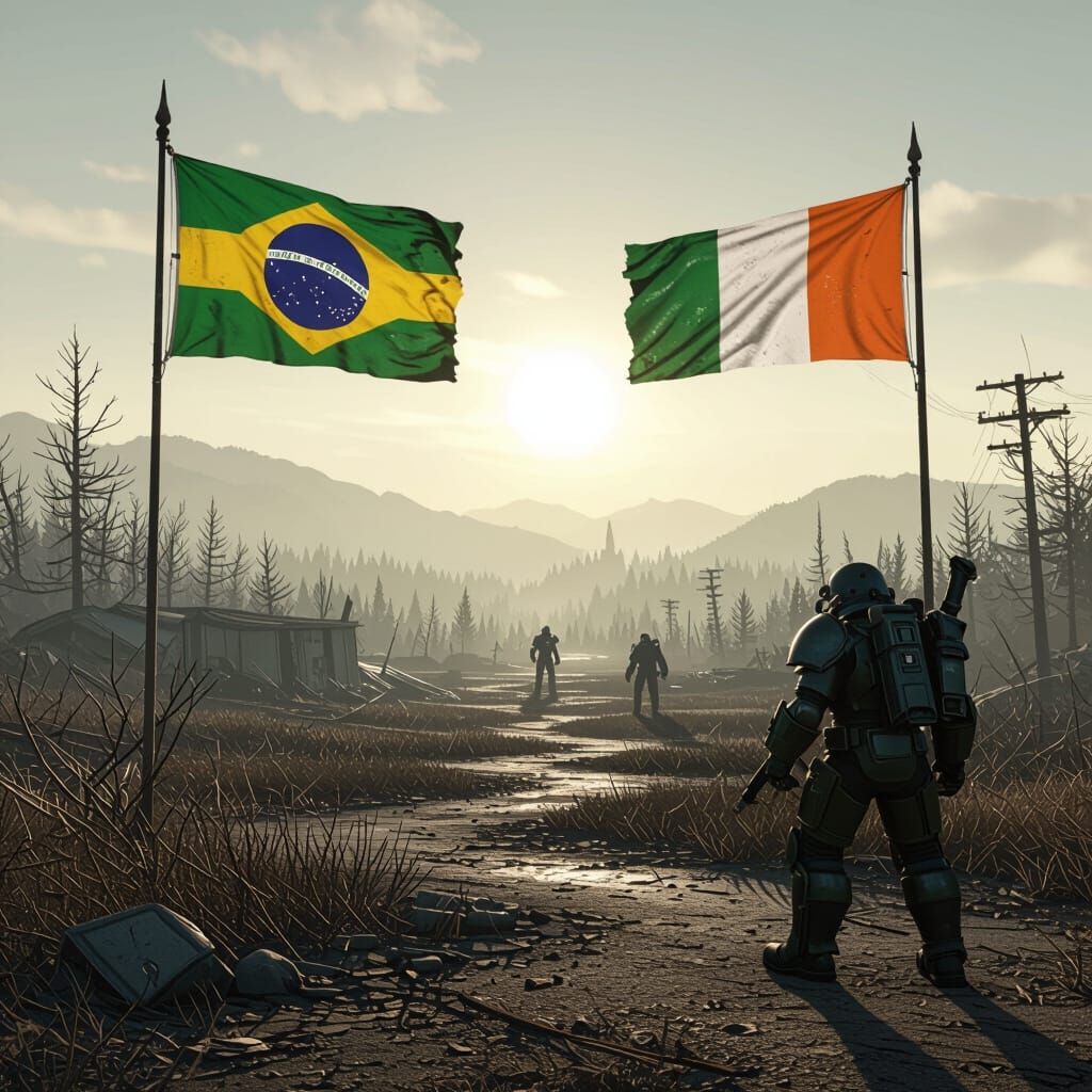 Brazil and Ireland Flags in Fallout 76 Appalachia with Super...