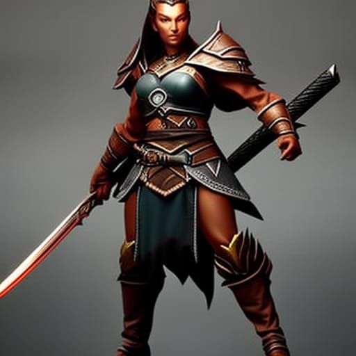 Female Viking Warrior in Dark Fantasy Style