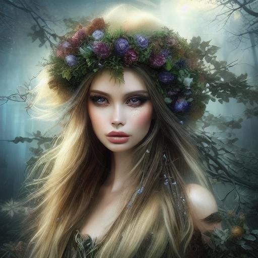 Enchanting Forest Witch in Mystical Woods
