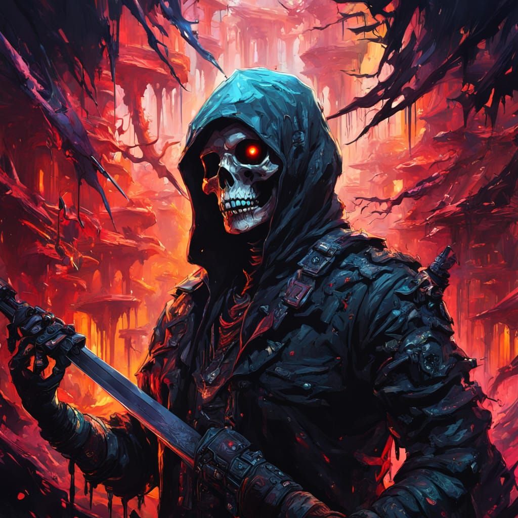 Majestic Death Goddess Reigns Over a Dark and Bloody Land