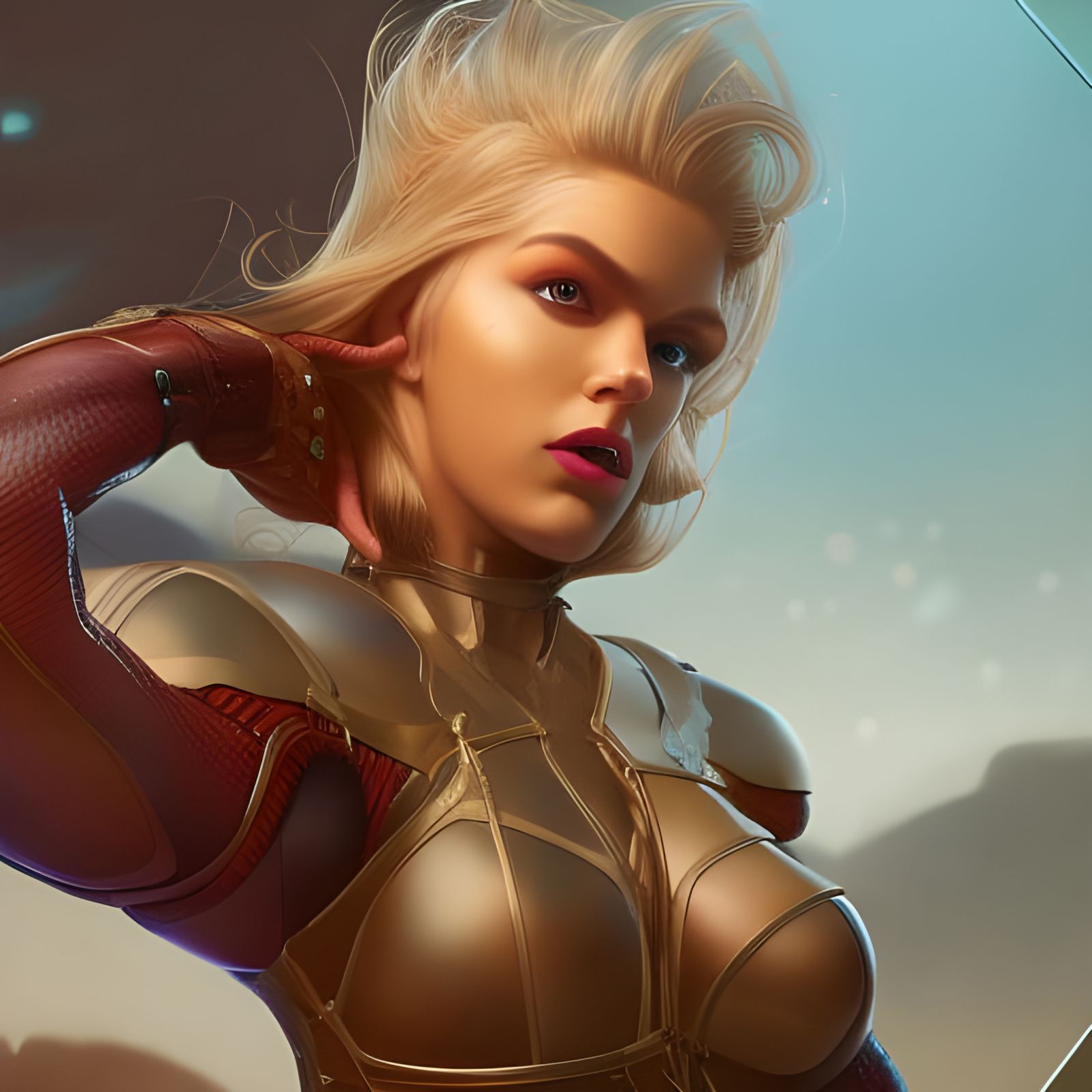 Blond Female Doctor Octopus: Detailed Matte Painting