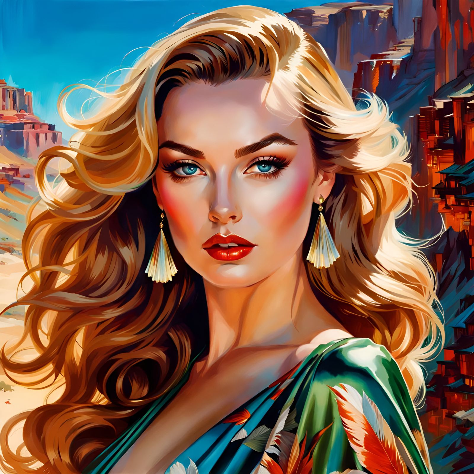 Portrait of a Beautiful Woman in Glamorous Gown