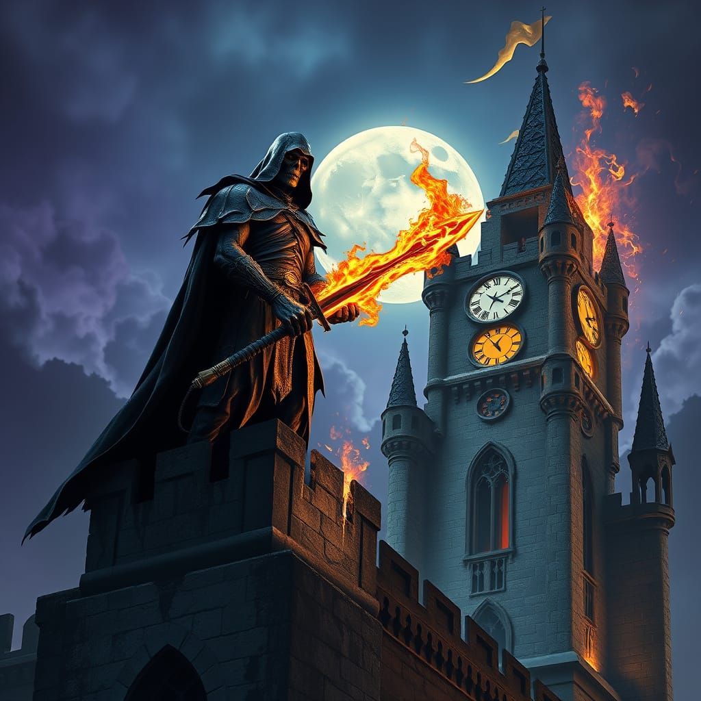 Skeletor Commands the Midnight Castle Under Full Moon