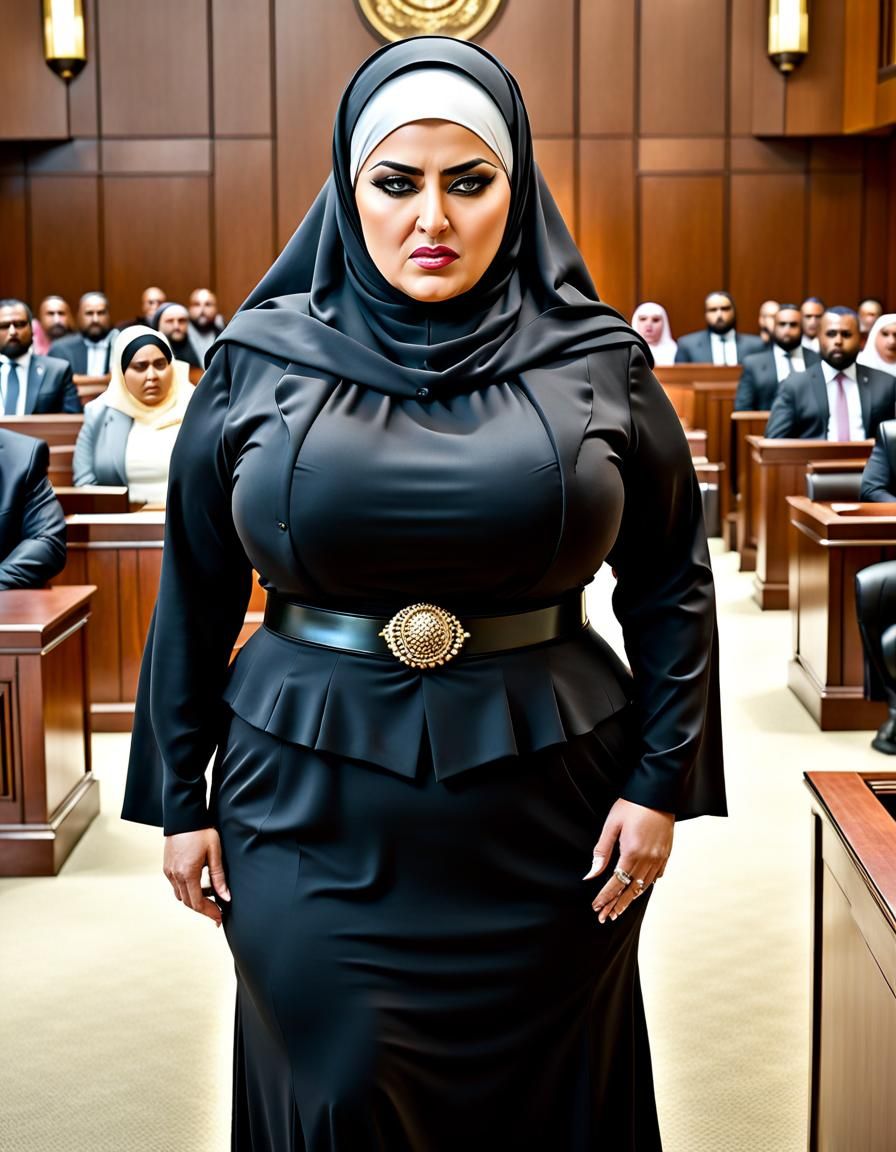 A Furious Woman in a Formal Courtroom