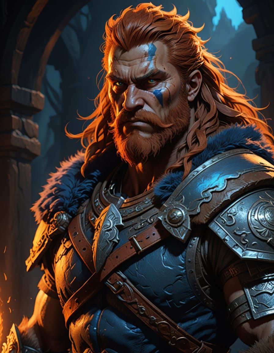 Fafhrd, the Towering Barbarian in Epic Greg Rutkowski Style