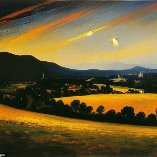 Doomsday Starry Night Inspired by Goya