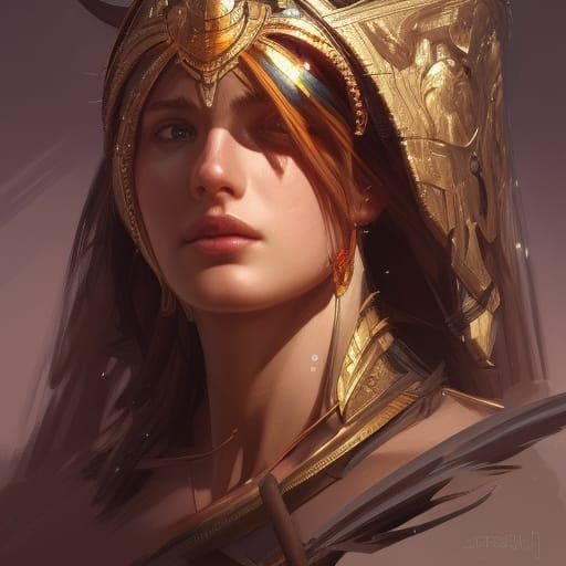 Fighting Spear Portrait in Hyperdetailed Digital Art
