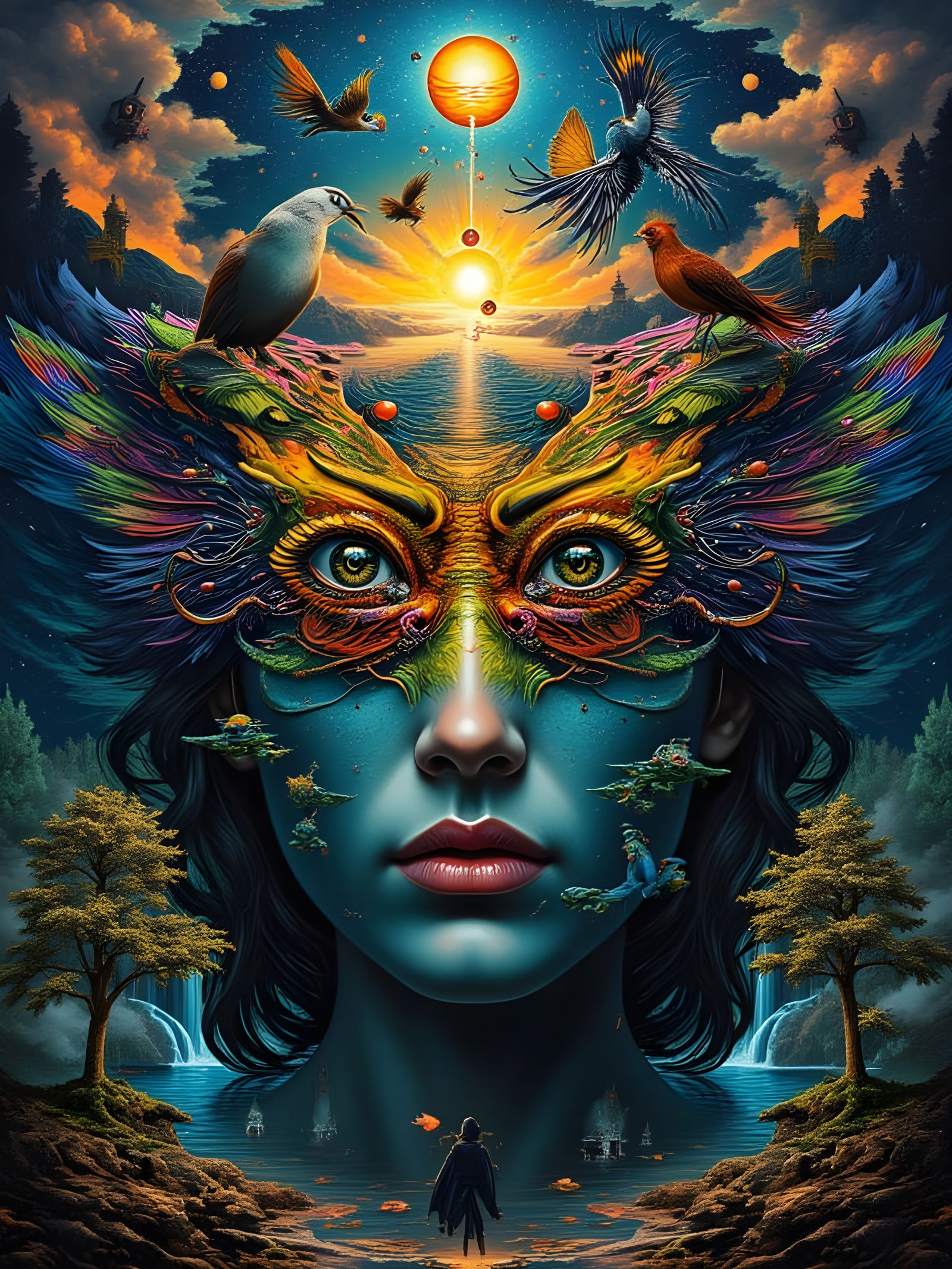 Surreal Dreamscape of Inner Turmoil and Transformation