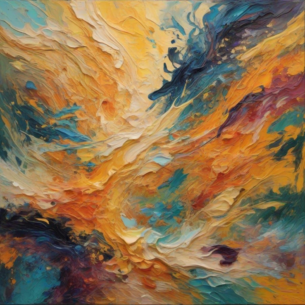 Golden Light in Neo-Expressionist Oil Painting