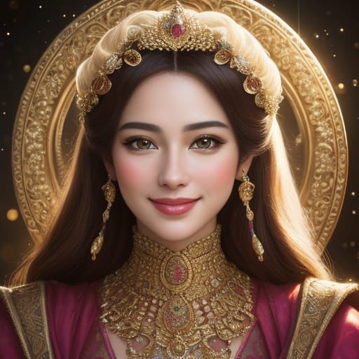 Stunning Princess Portrait in Hyperrealistic Style