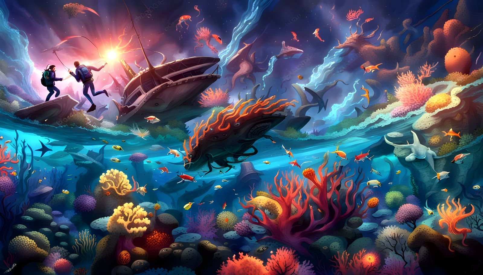 Surreal Underwater Battle Rages Beneath the Waves in a Fanta...