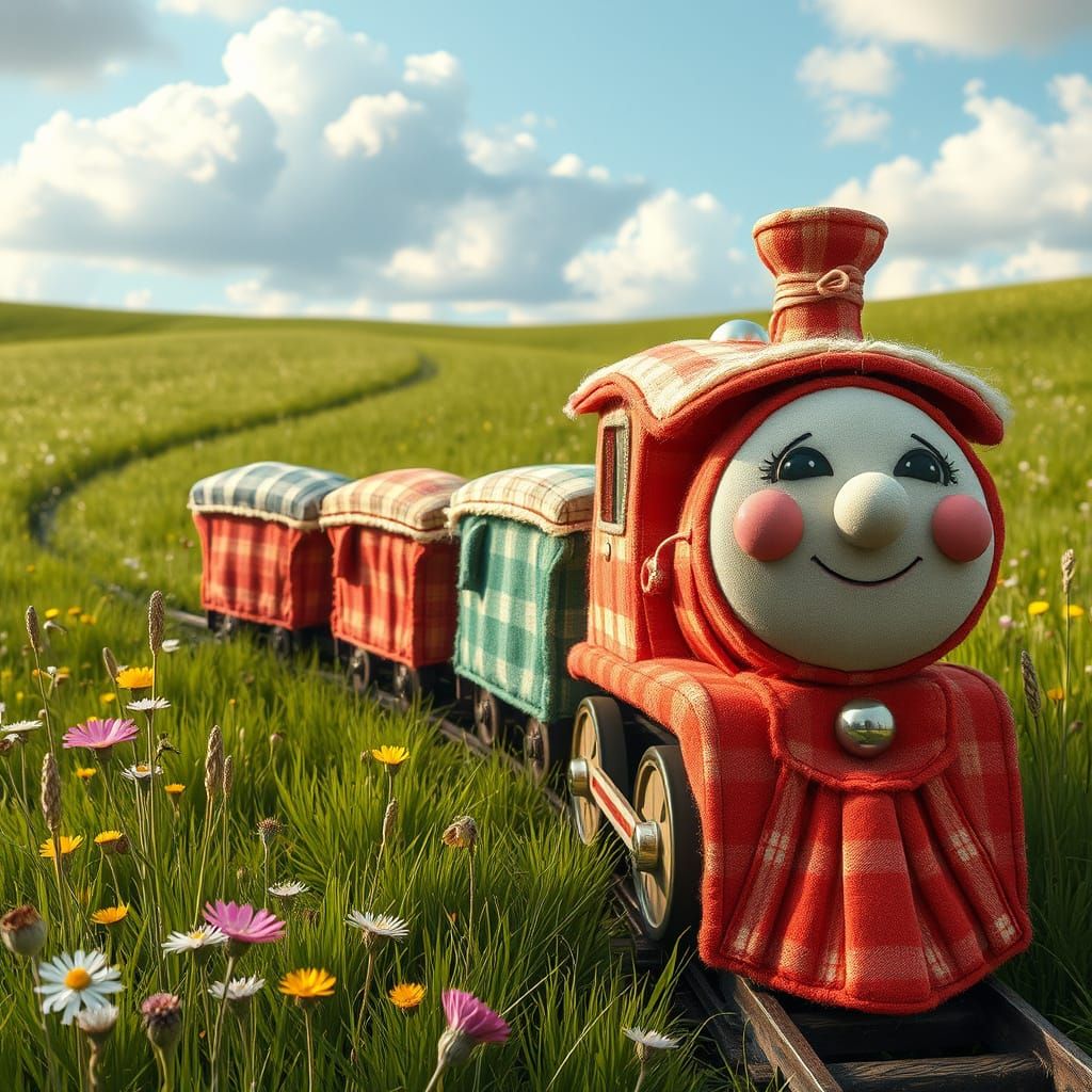 Happy cozy flannel train