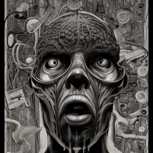 Nightmare Portrait with Fungal Anomalies in Contemporary Art