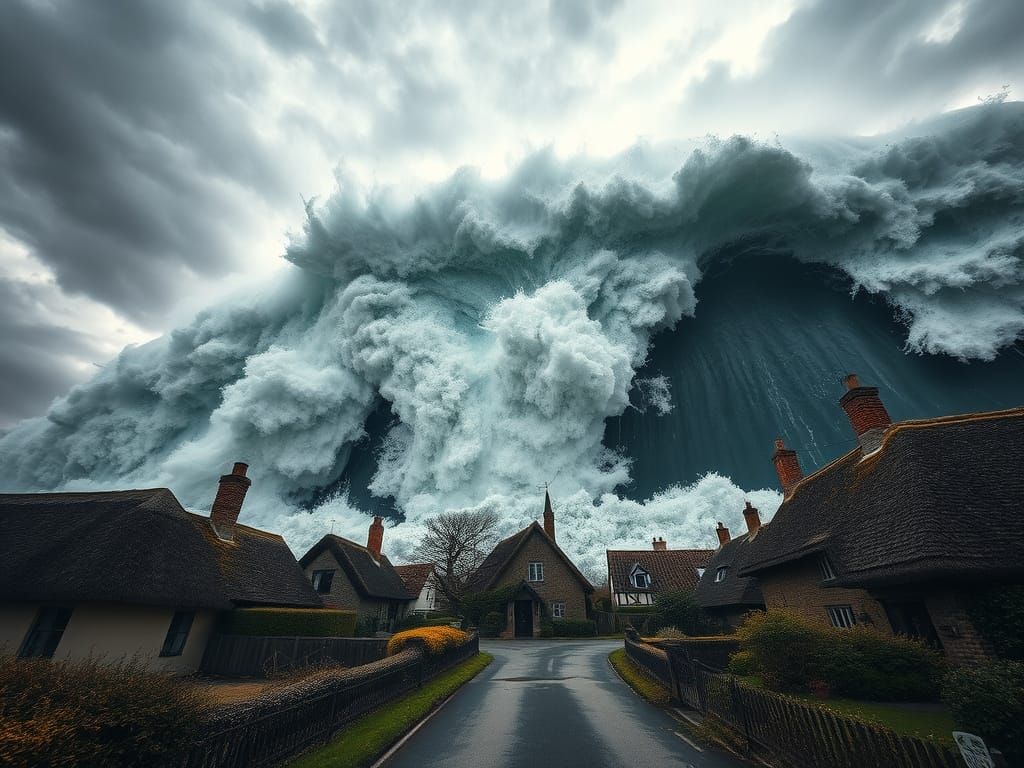 Giant Tidal Wave Threatens English Village POV