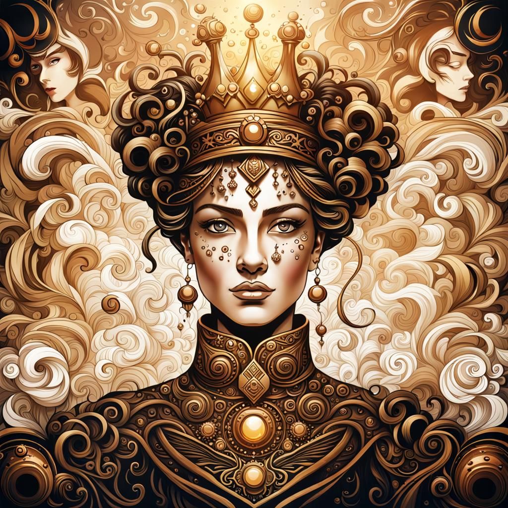 Hallowed Queen Barista in Splash Art Style