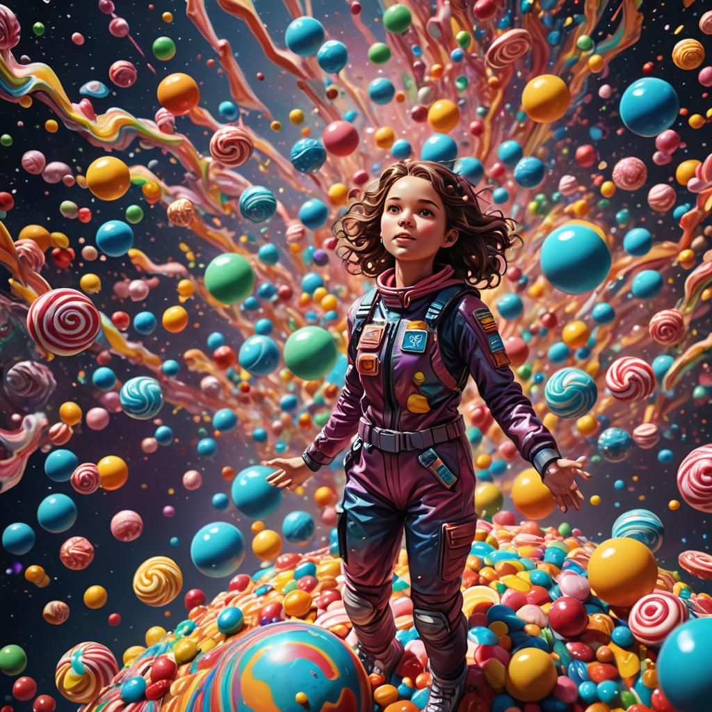 Candy Planet in Space: Hyperrealistic Concept Art