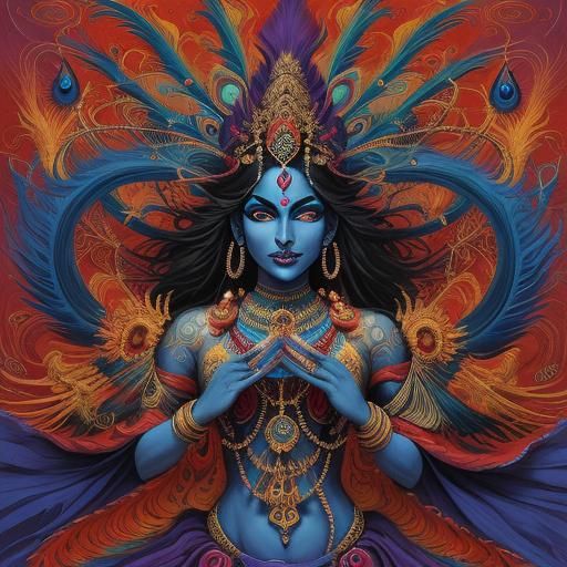 Abstract Hindu Art: Goddess Kali in Dance