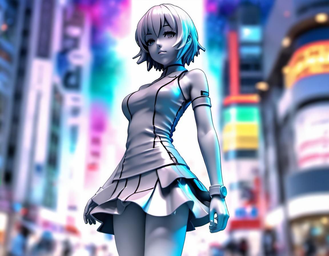 Anime Style Character in Biopunk Art Deco Setting
