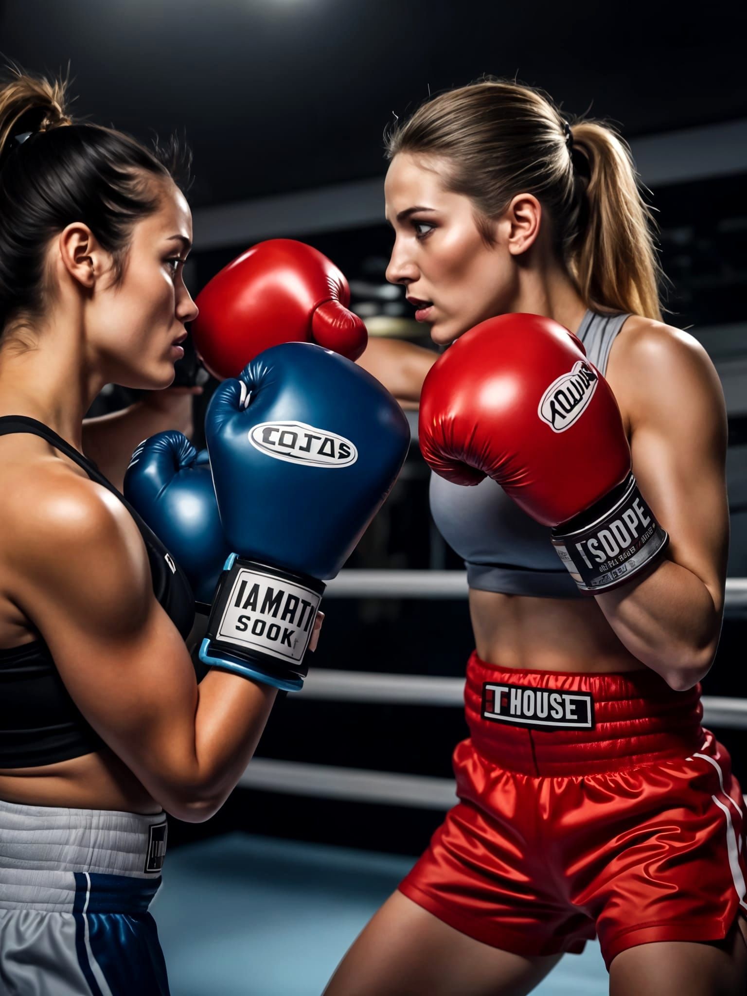 Female Kickboxers in Intense Championship Bout