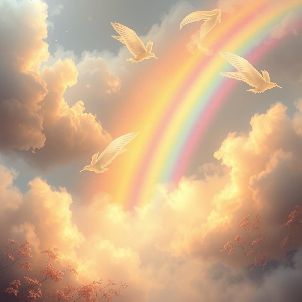 Ethereal Rainbow in Dreamlike Fantasy Realm