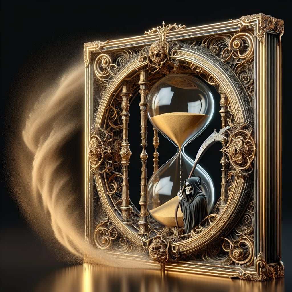 Mortal Hourglass with the Grim Reaper