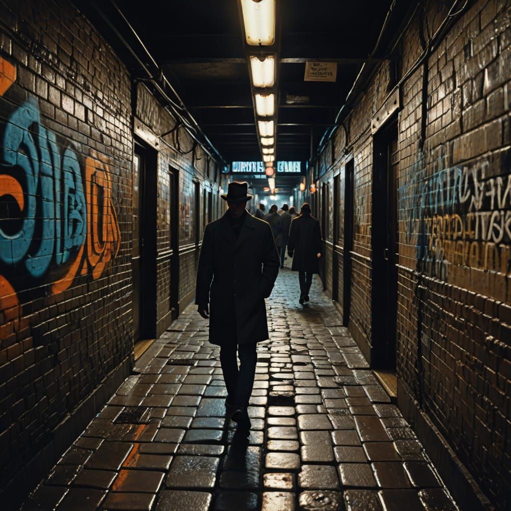 Surreal Street Scene in Oil Painting Style