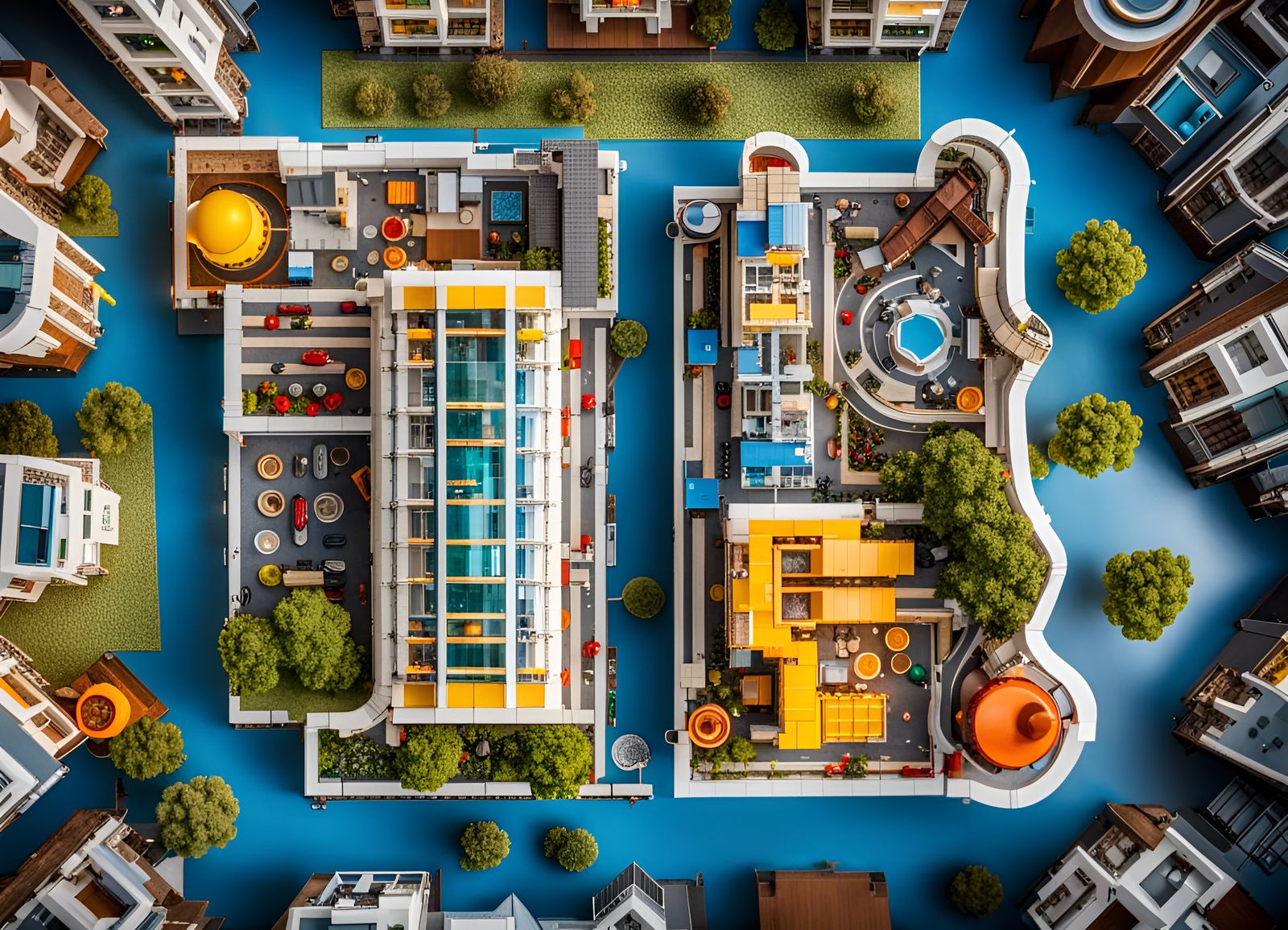 Lego City Emerges from Architectural Blueprints