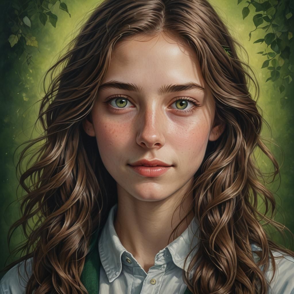 Hyperrealistic Portrait of a Compassionate Eighteen-Year-Old
