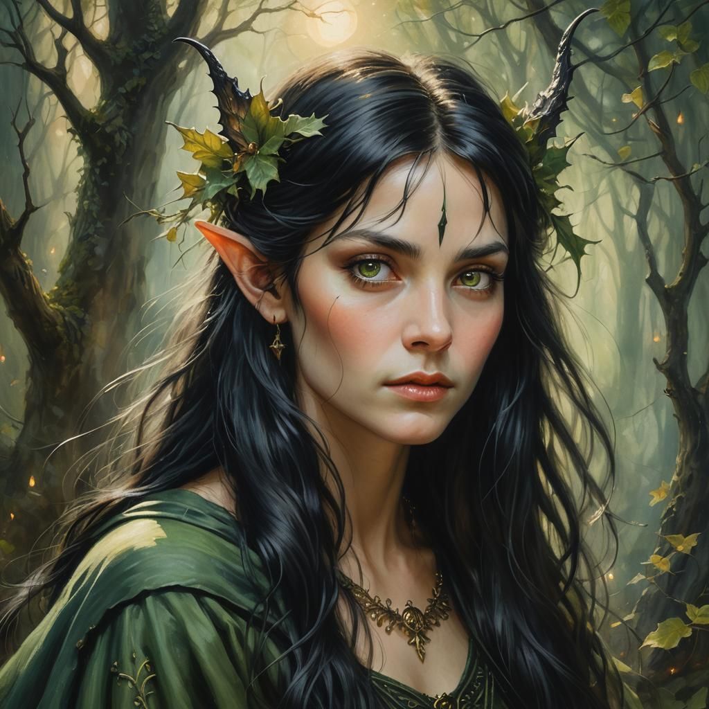 Fantasy Fairy Portrait in Gentle Oil Painting Style