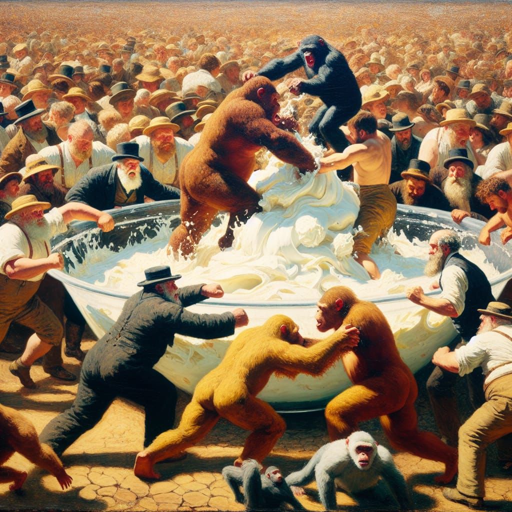 Hillbillies Wrestling Baboons in The Pudding Pit