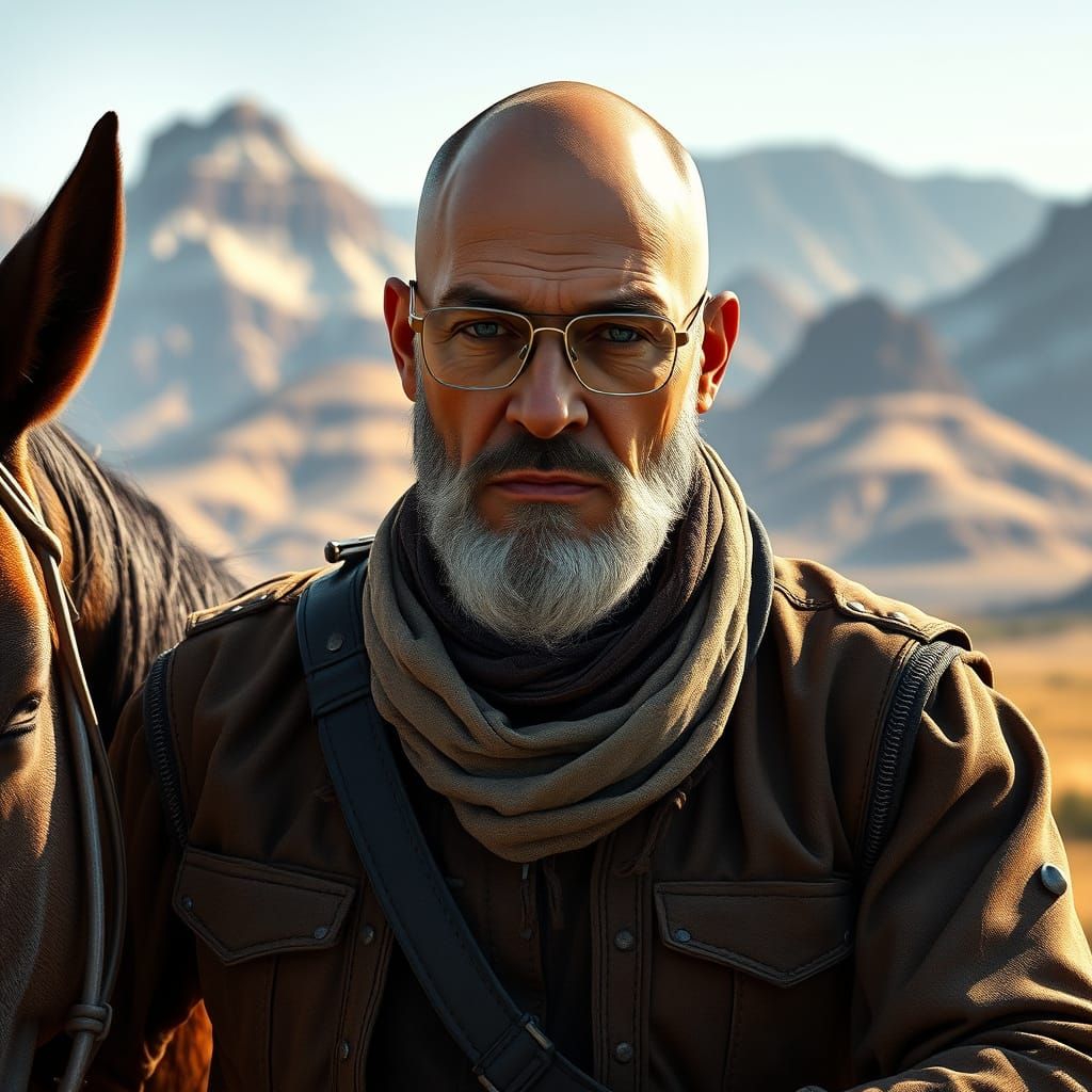 Ruggedly Handsome Cowboy Rides Majestic Horse in Golden Utah...