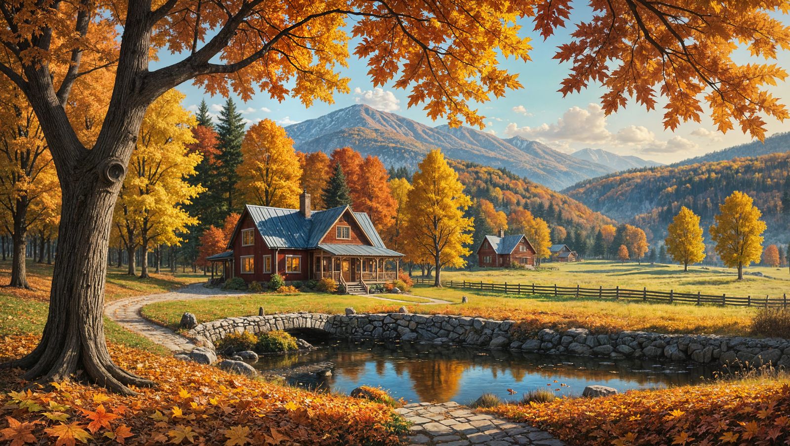 Autumnal Landscape in Rich Seasonal Colors