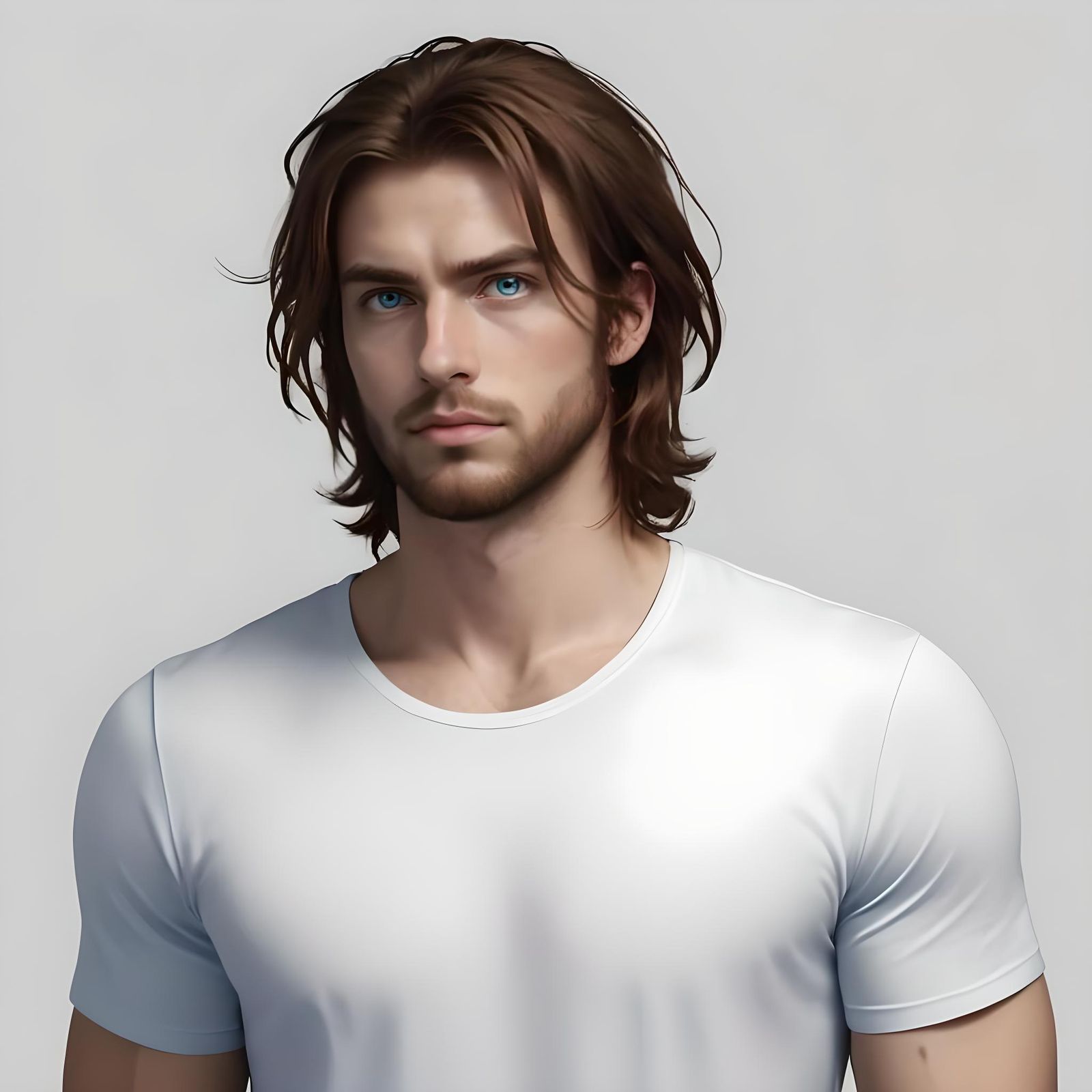 Stressed Nordic Man Portrait with Blue Eyes