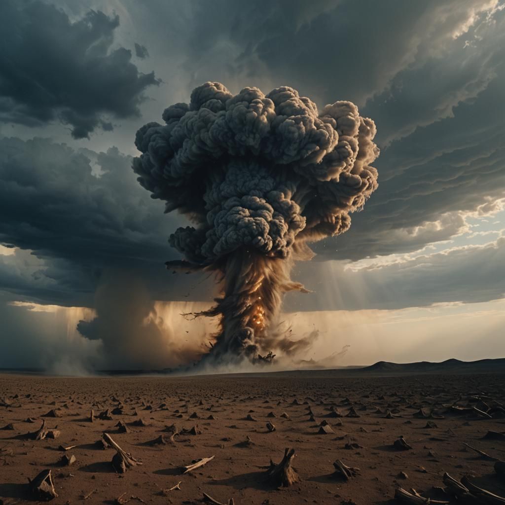 Dramatic Tornado Descends in Golden Hour Light
