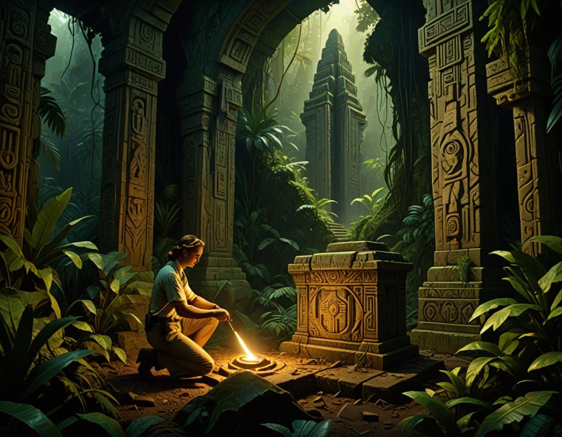 Art Deco Archeologist Unearths Jungle Artifact