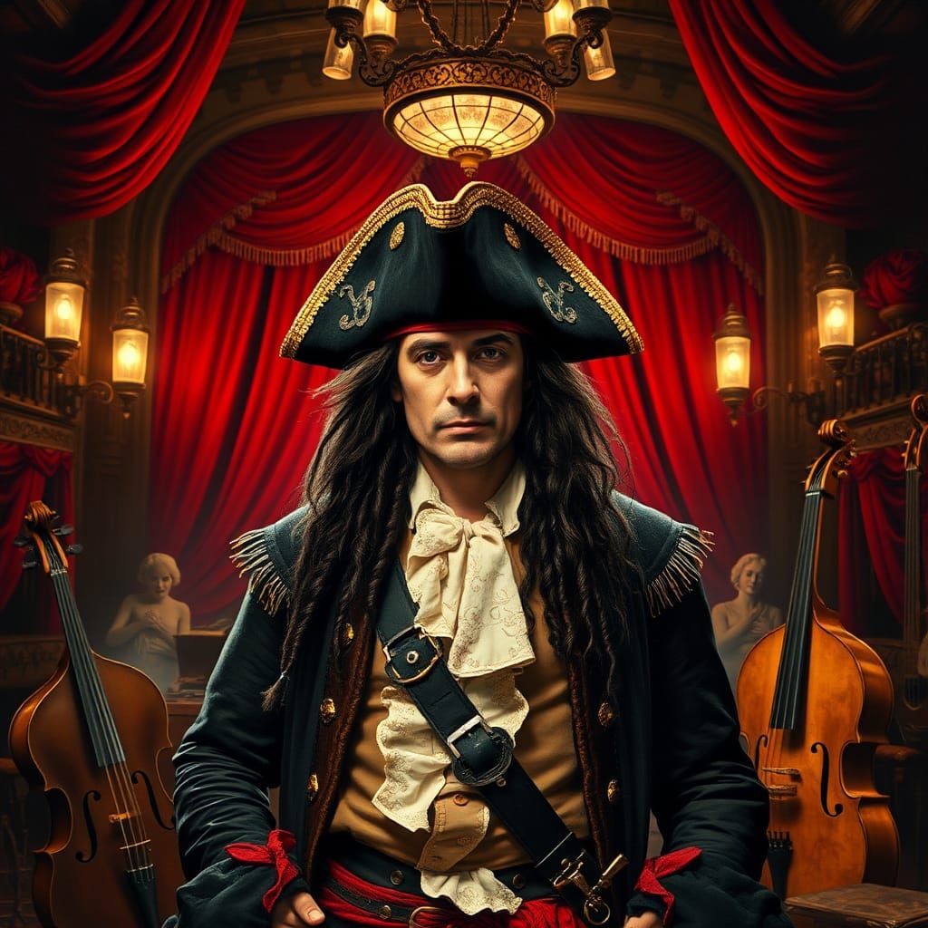 Adam Ant as Pirate in Mosaic Art Style