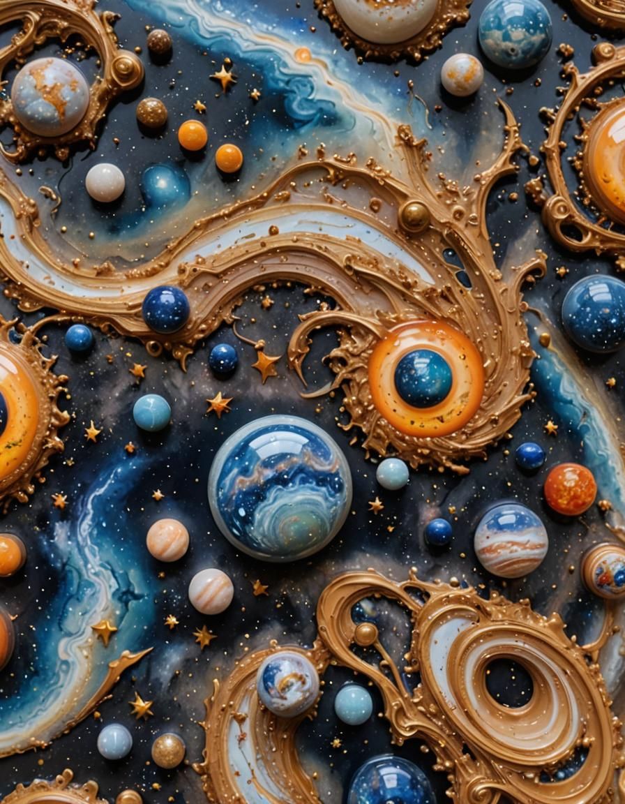 Celestial Galaxy with Epoxy Resin Finish