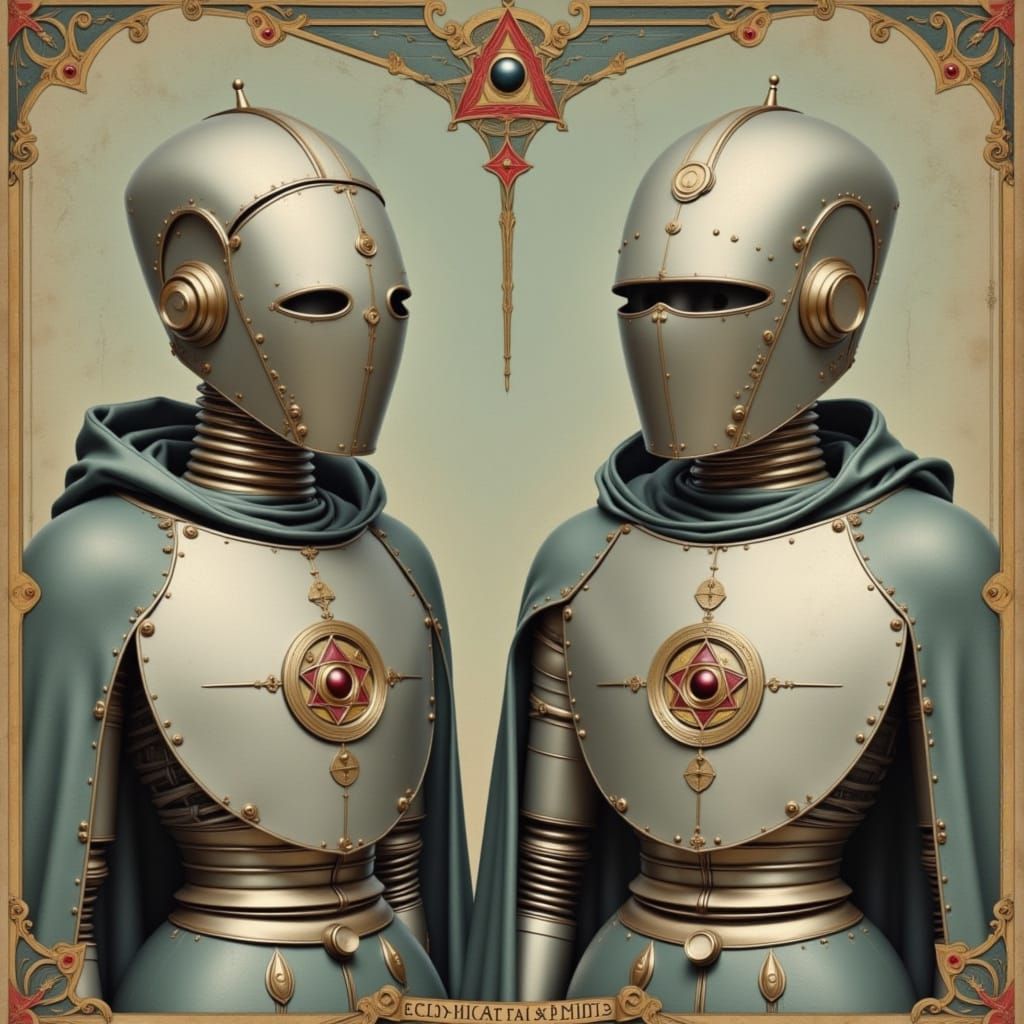 Vintage Robot Saints in Art Deco Atomic Armor