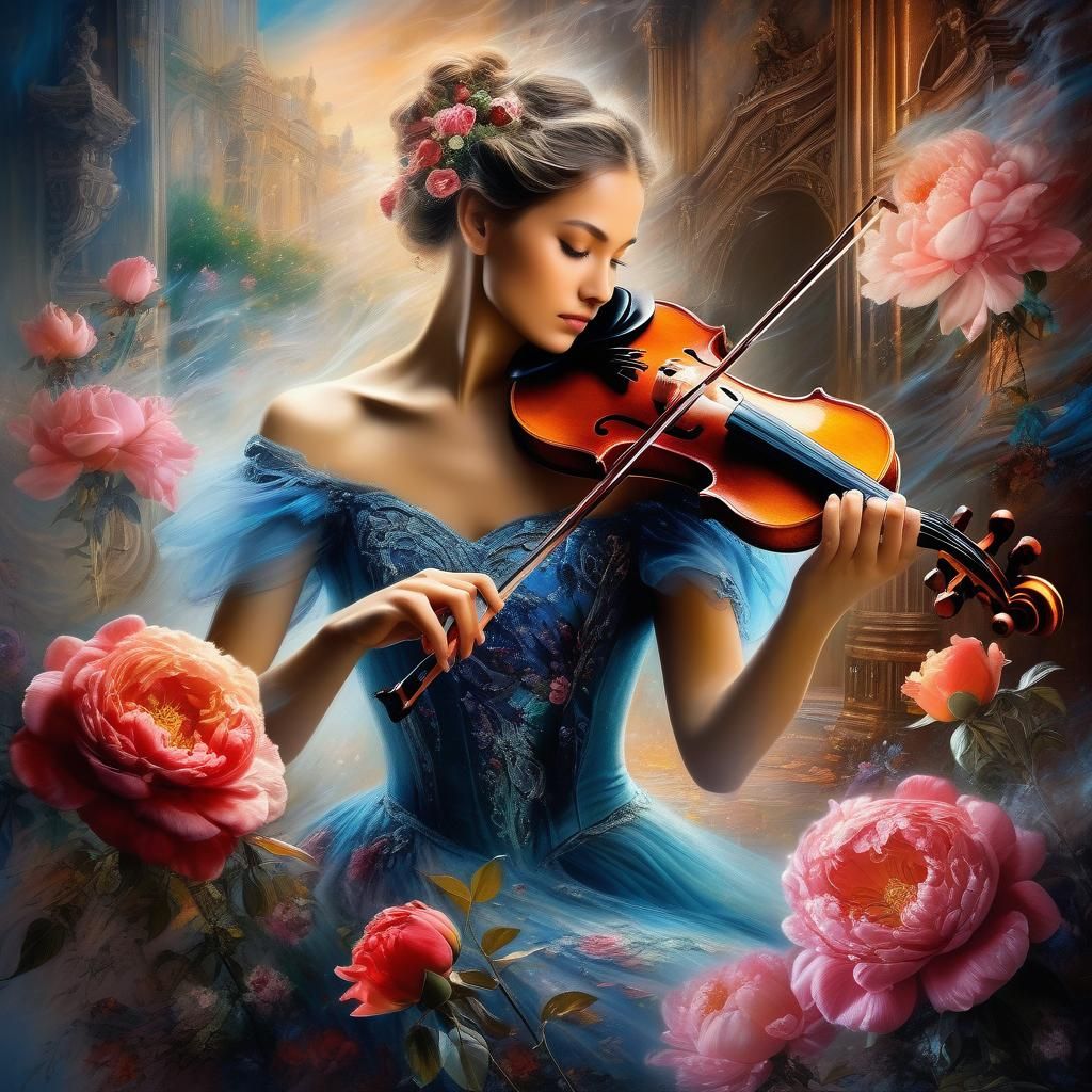 Floral Waltz: A Romantic Dance in Cold Colors